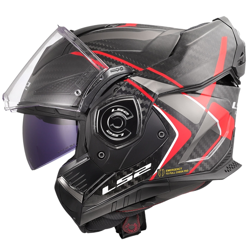 Překlápěcí helma na motorku LS2 FF901 Advant X C Future II černo-červená