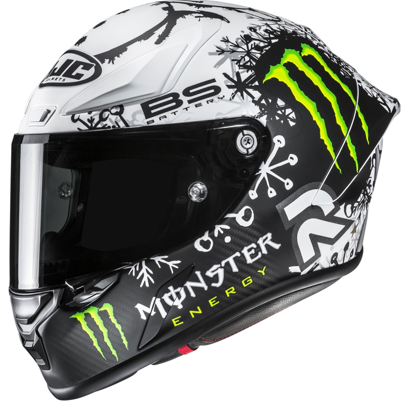 Integrální helma na motorku HJC RPHA 1 V2 CARBON Snow Diablo MC10SF černo-bílá