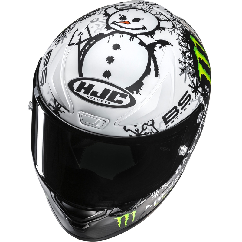 Integrální helma na motorku HJC RPHA 1 V2 CARBON Snow Diablo MC10SF černo-bílá