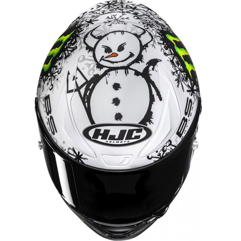 Integrální helma na motorku HJC RPHA 1 V2 CARBON Snow Diablo MC10SF černo-bílá