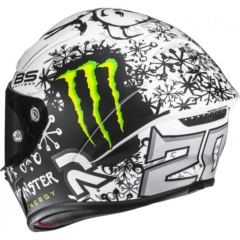 Integrální helma na motorku HJC RPHA 1 V2 CARBON Snow Diablo MC10SF černo-bílá