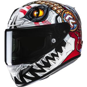 Integrální helma na motorku HJC RPHA 12 Skully MC1 bílo-červená