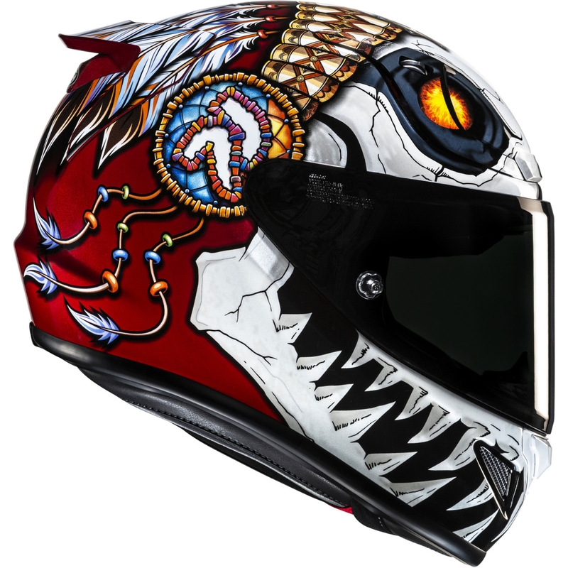 Integrální helma na motorku HJC RPHA 12 Skully MC1 bílo-červená