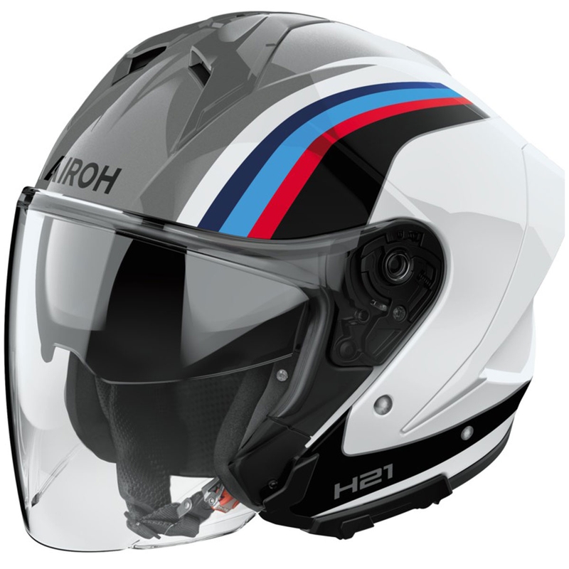 Otevřená helma na motorku Airoh H21 Arrow lesklá šedo-bílá