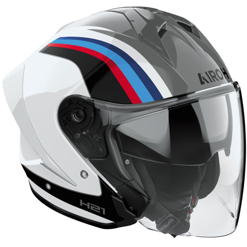 Otevřená helma na motorku Airoh H21 Arrow lesklá šedo-bílá