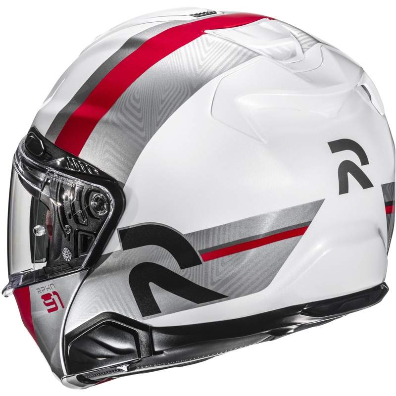 Výklopná helma na motorku HJC RPHA 91 Fensh MC1 bílo-stříbrno-červená