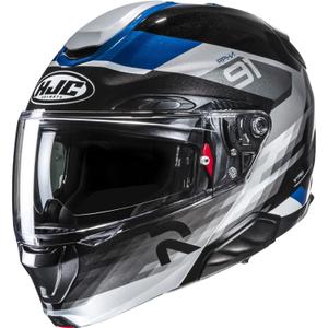 Výklopná helma na motorku HJC RPHA 91 Madal MC2 černo-šedo-modrá