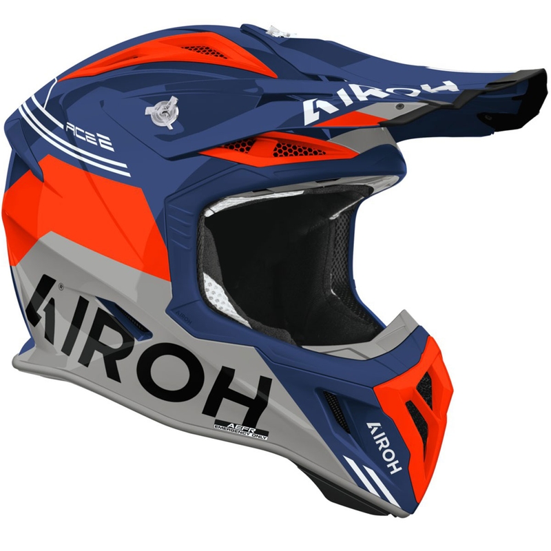 Motokrosová helma Airoh Aviator ACE 2 Fury lesklá azurovo-červená