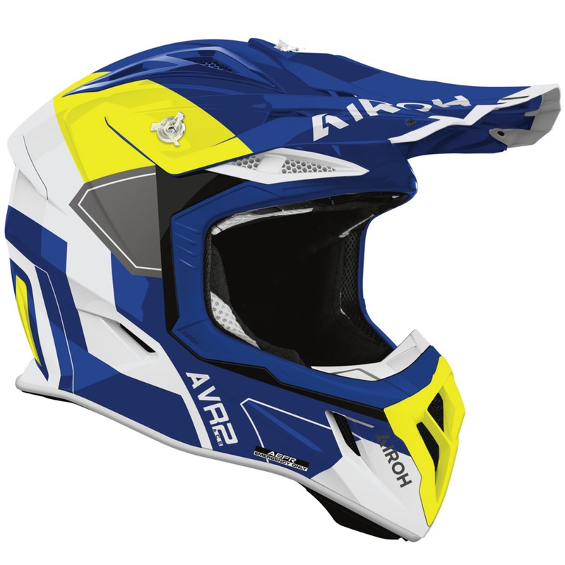 Motokrosová helma Airoh Aviator ACE 2 Shield lesklá modro-žlutá