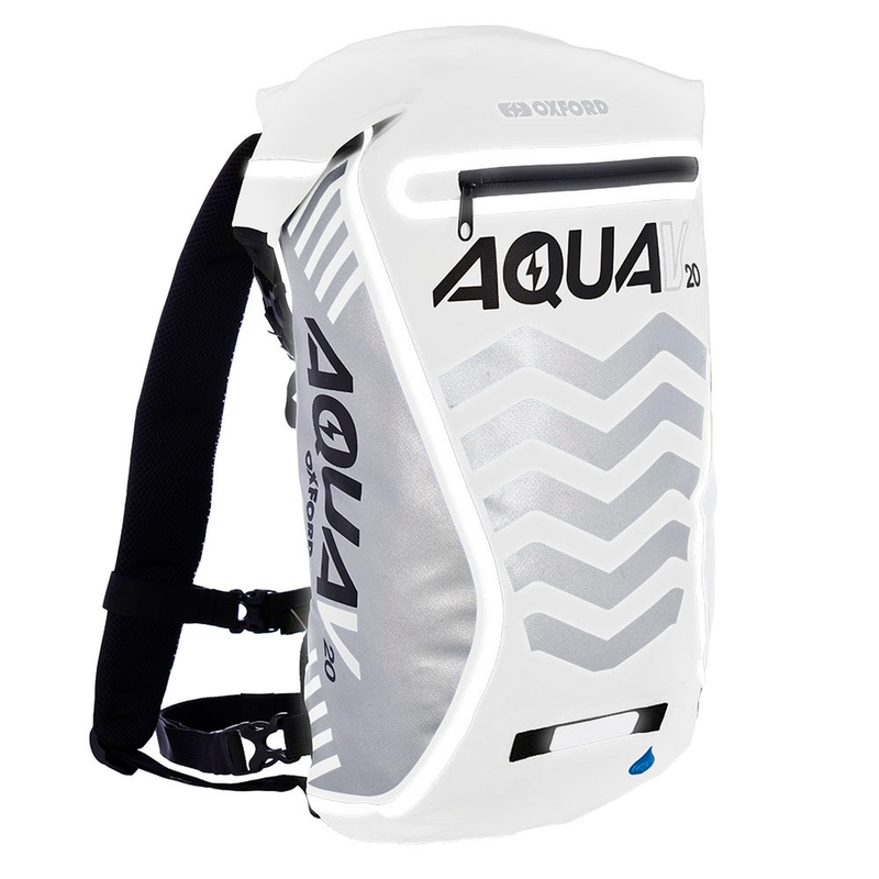 Vodotěsný batoh Oxford Aqua V20 Extreme Visibility bílo-šedý