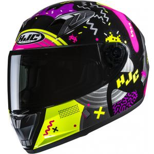 Dětská integrální helma na motorku HJC Y10 Mika MC3H černo-růžová