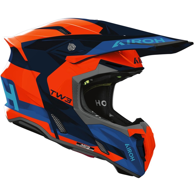 Motokrosová helma Airoh Twist 3 Fancy lesklá fluo oranžovo-modrá