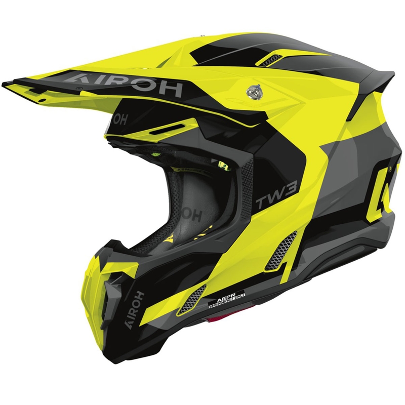 Motokrosová helma Airoh Twist 3 Fancy lesklá fluo žlutá