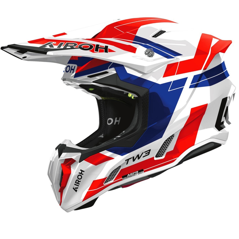 Motokrosová helma Airoh Twist 3 Dynasty lesklá modro-červená