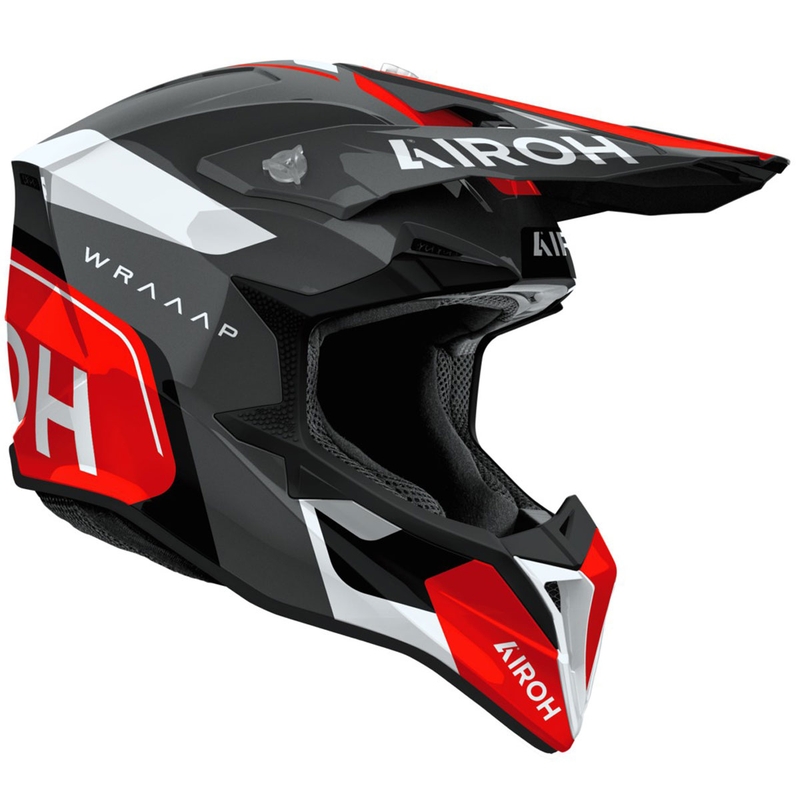 Motokrosová helma Airoh Wraaap Conquer lesklá červená