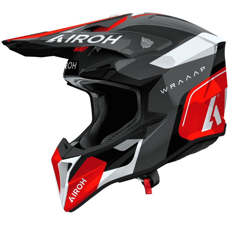 Motokrosová helma Airoh Wraaap Conquer lesklá červená