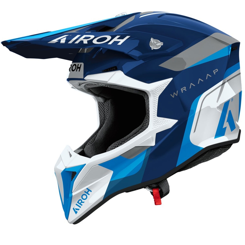 Motokrosová helma Airoh Wraaap Conquer lesklá modrá