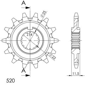 Řetězové kolečko SUPERSPROX CST-192:14 14 zubů, 520