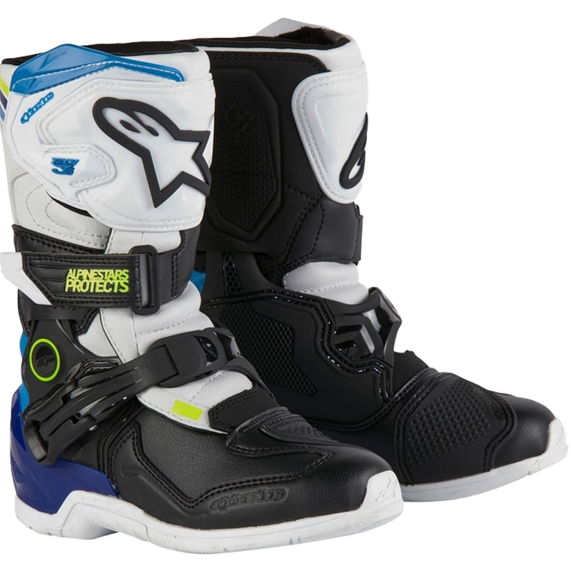 Dětské boty na motorku Alpinestars Tech 3S Kids bílo-černo-modré