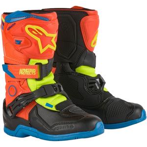 Dětské boty na motorku Alpinestars Tech 3S Kids fluo oranžovo-modro-fluo žluto-černé