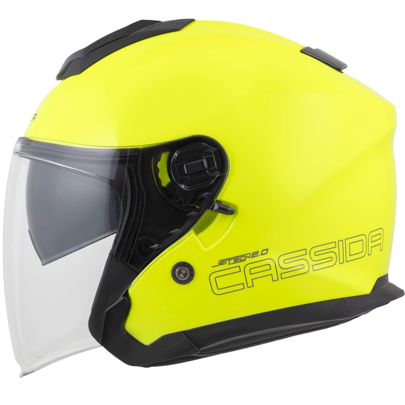 Otevřená helma na motorku Cassida Jet Tech 2.0 RoTo fluo žluto-černo-šedá