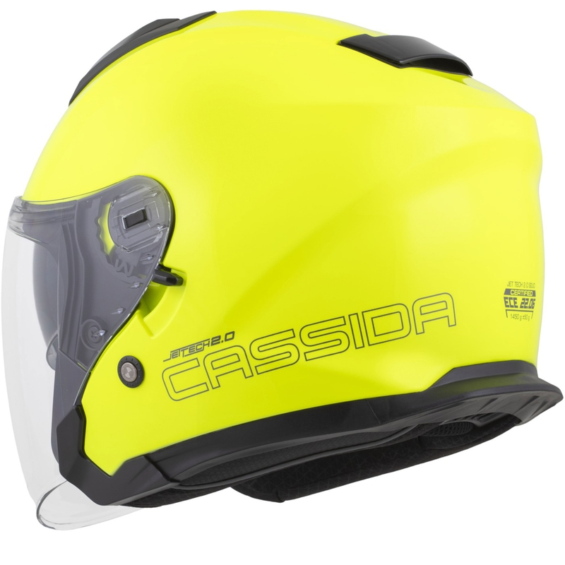 Otevřená helma na motorku Cassida Jet Tech 2.0 RoTo fluo žluto-černo-šedá