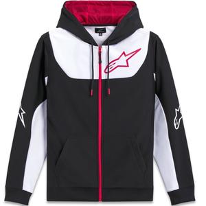 Mikina Alpinestars Sessions 3 Hoodie černo-bílo-červená