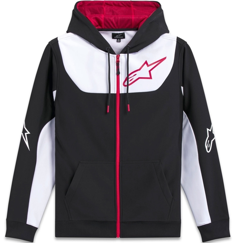 Mikina Alpinestars Sessions 3 Hoodie černo-bílo-červená