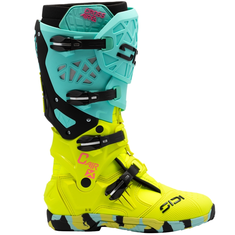 Boty na motorku SiDi Crossair X mintovo-fluo žluté