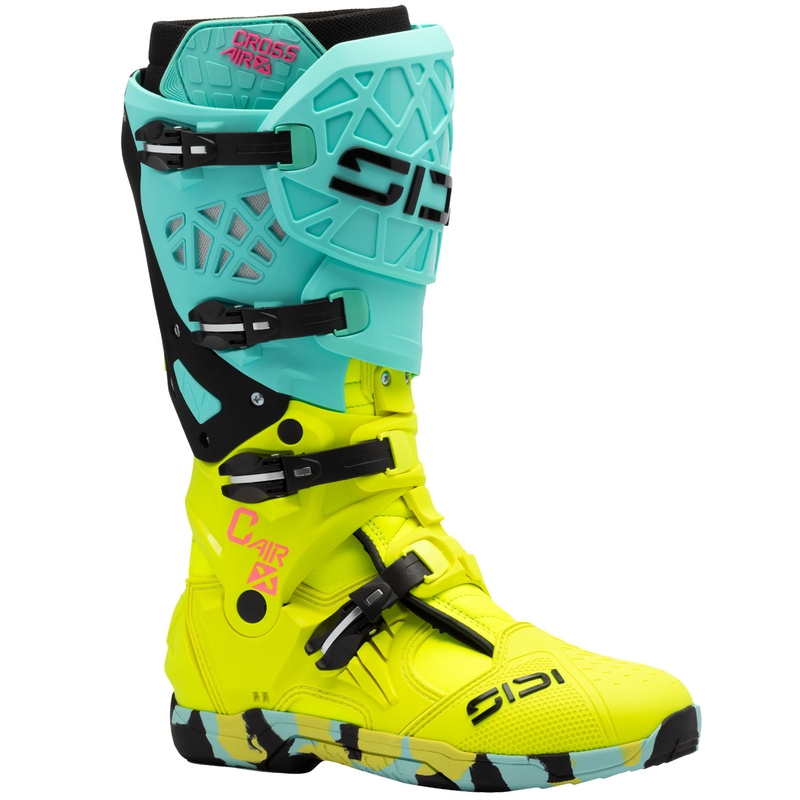 Boty na motorku SiDi Crossair X mintovo-fluo žluté