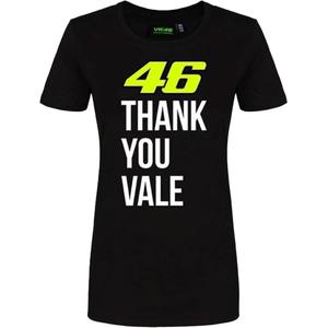 Dámské triko VR46 Valentino Rossi "Thank you Vale" černé