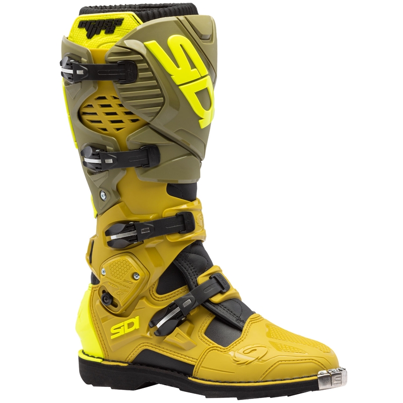 Boty na motorku SiDi Crossfire 3 olivově zeleno-fluo žluté