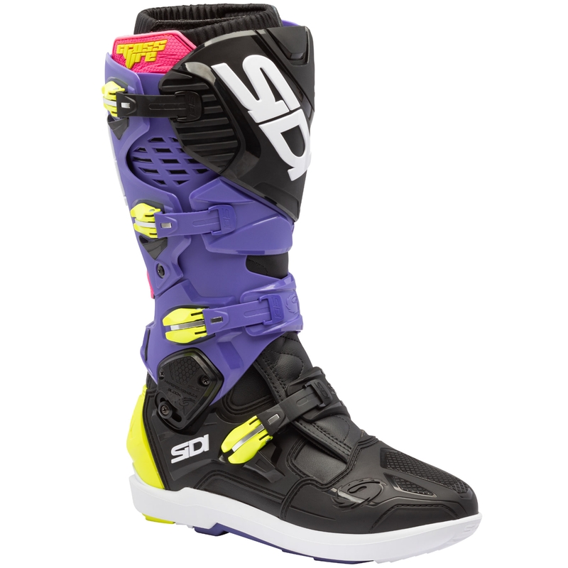 Boty na motorku SiDi Crossfire 3 SRS fialovo-černo-fluo žluté