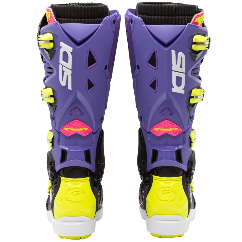 Boty na motorku SiDi Crossfire 3 SRS fialovo-černo-fluo žluté