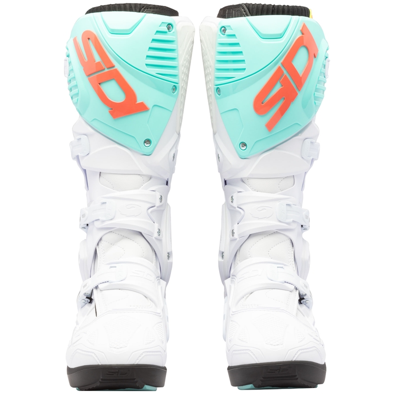 Boty na motorku SiDi Crossfire 3 SRS bílo-fluo mintovo-fluo korálové