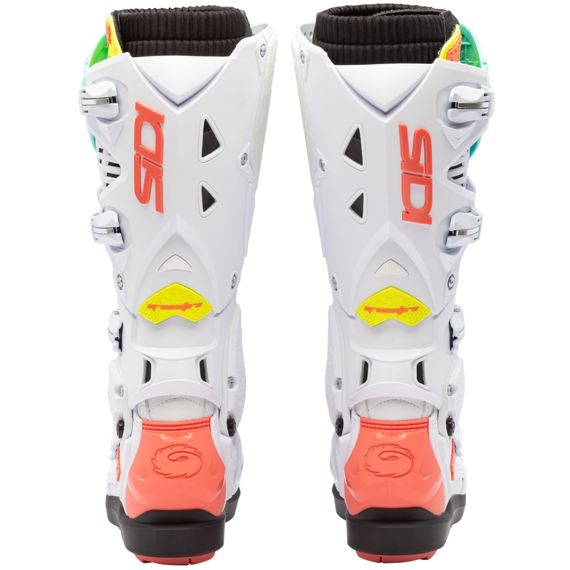 Boty na motorku SiDi Crossfire 3 SRS bílo-fluo mintovo-fluo korálové