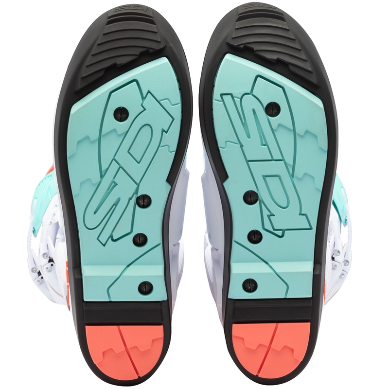 Boty na motorku SiDi Crossfire 3 SRS bílo-fluo mintovo-fluo korálové