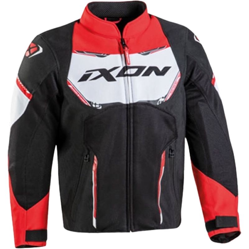 Dětská bunda na motorku IXON Striker Air černo-červeno-bílá