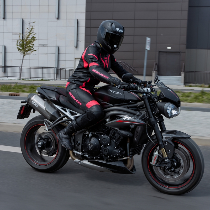 Dámská bunda na motorku Rebelhorn Rebel černo-fluo růžová