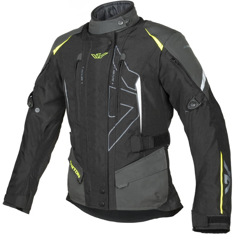 Dámská bunda na motorku Ayrton Teressa II černo-šedo-fluo žlutá