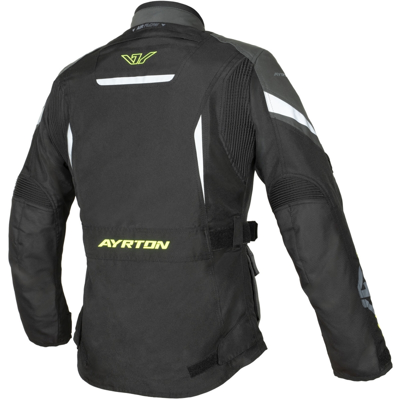 Dámská bunda na motorku Ayrton Teressa II černo-šedo-fluo žlutá