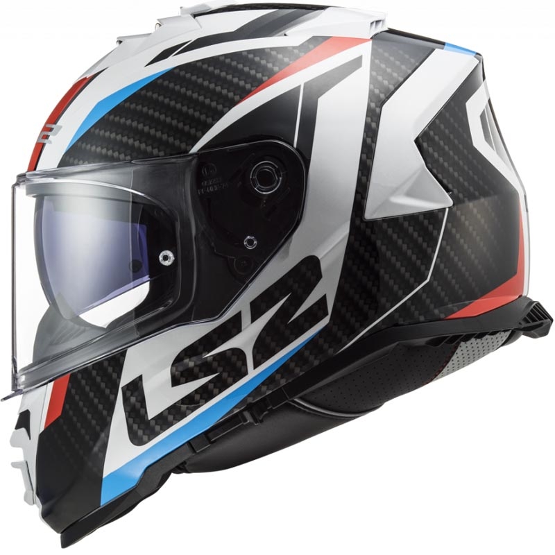 Integrální přilba na motorku LS2 FF800 Storm II Racer bílo-černo-červeno-modrá
