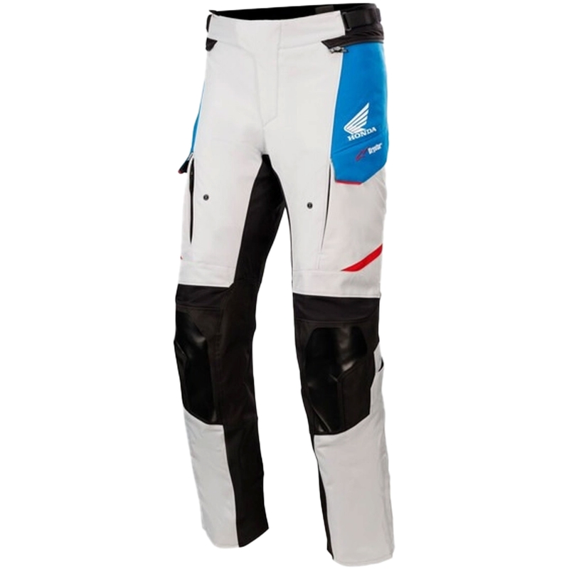 Kalhoty na motorku Alpinestars Andes Drystar Honda světle šedo-černo-modro-červené