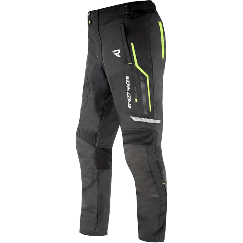 Kalhoty na motorku Street Racer Flex černo-fluo žluté