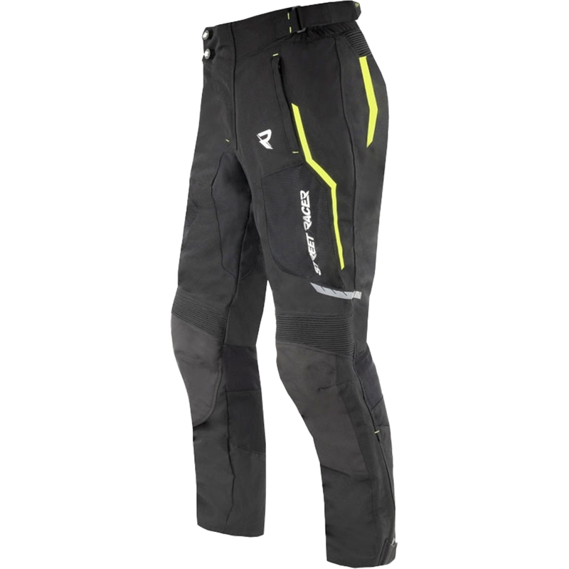 Kalhoty na motorku Street Racer Flex Air černo-fluo žluté