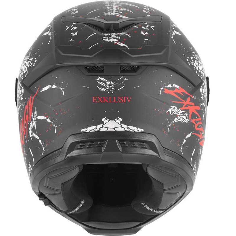 Integrální helma na motorku NOX Exklusiv Goliath Raptor matná černo-bílo-červená