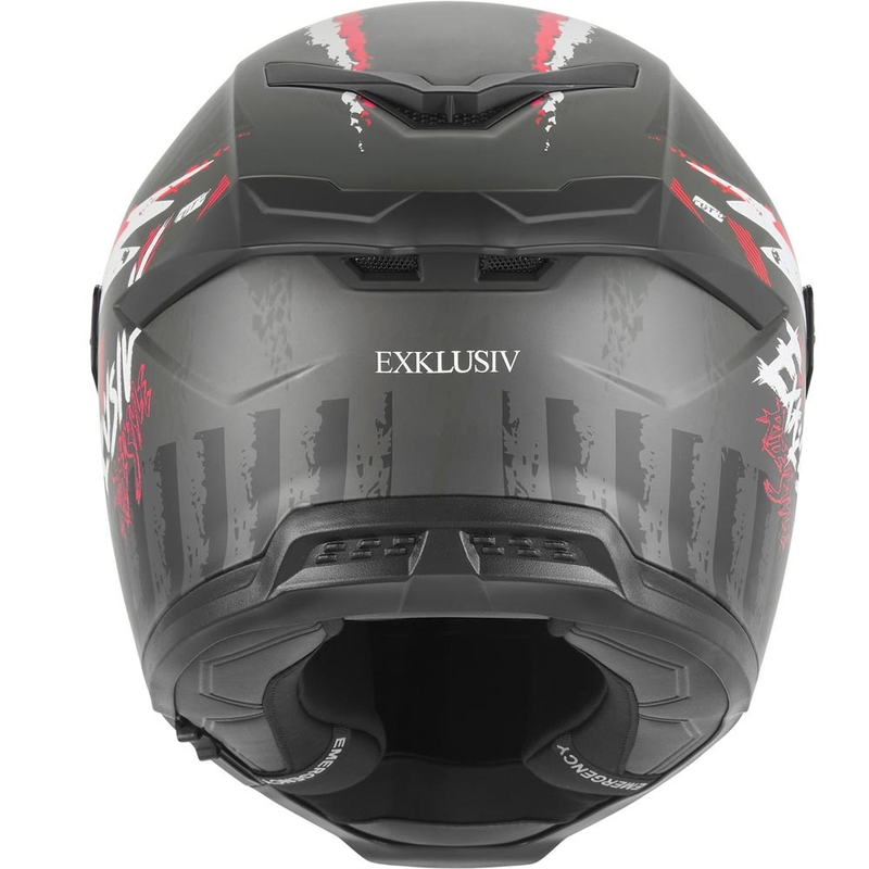 Integrální helma na motorku NOX Exklusiv Goliath Cut´D matná černo-červená