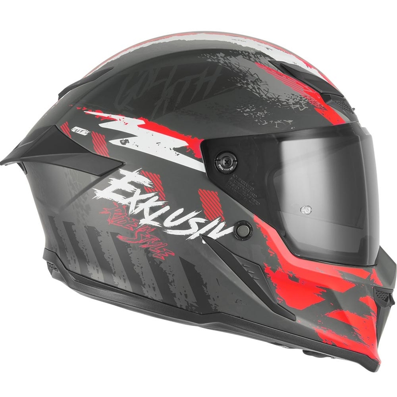 Integrální helma na motorku NOX Exklusiv Goliath Cut´D matná černo-červená