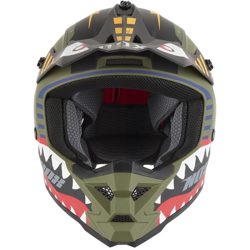 Dětská motokrosová helma NOX N761 Fly Fighter khaki-vícebarevná