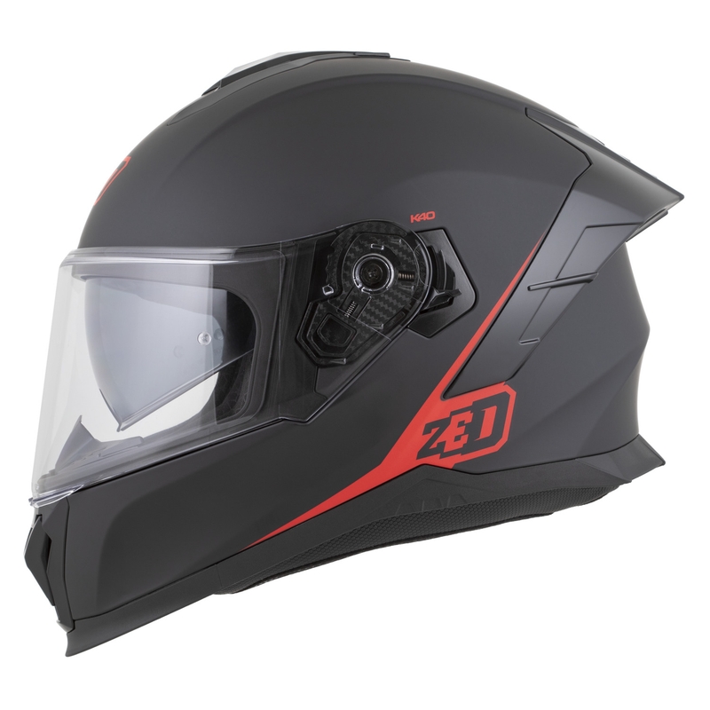 Integrální helma na motorku ZED K40 matná černo-červená